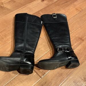 INC International Concepts Black Buckle Heeled Boots